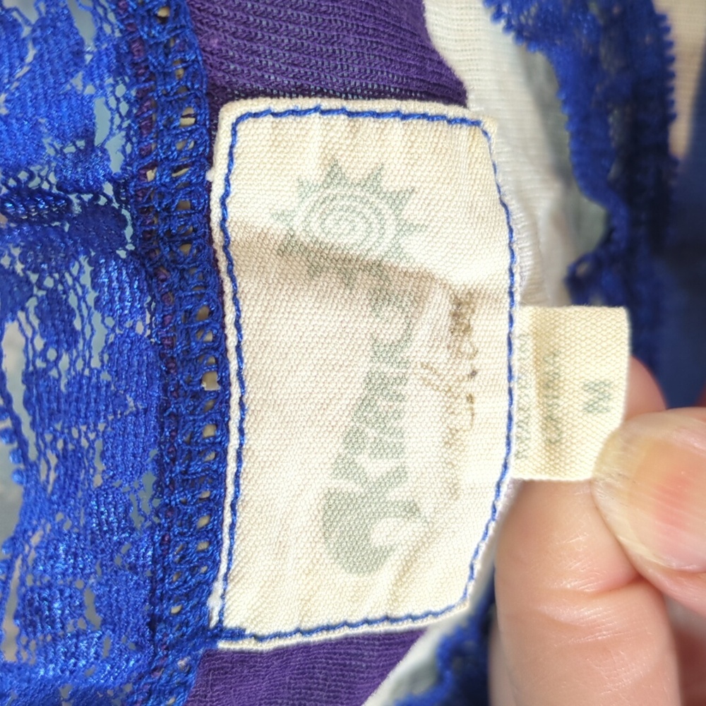 Kirra Blue and Purple Lace Tank Top - Picture 3 of 5